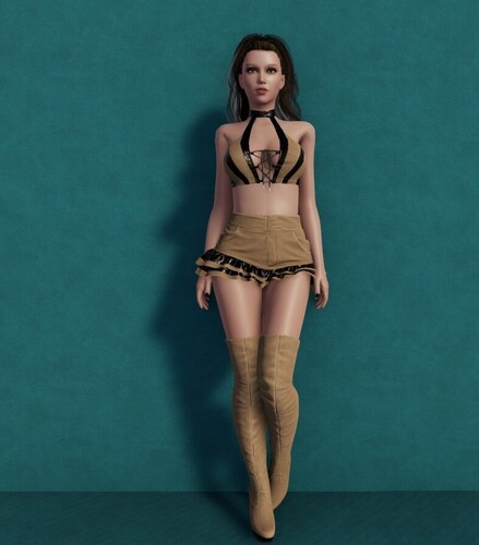 More information about "black & beige laced top"